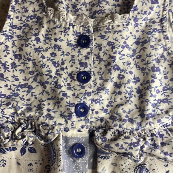 “Kids on the go” 4t floral white/blue romper - Picture 3 of 5